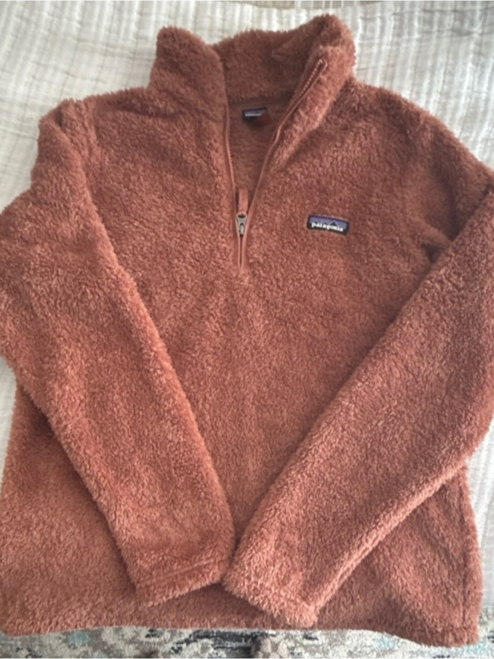 Patagonia Women’s Rust-Colored Fleece Half-Zip Pullover